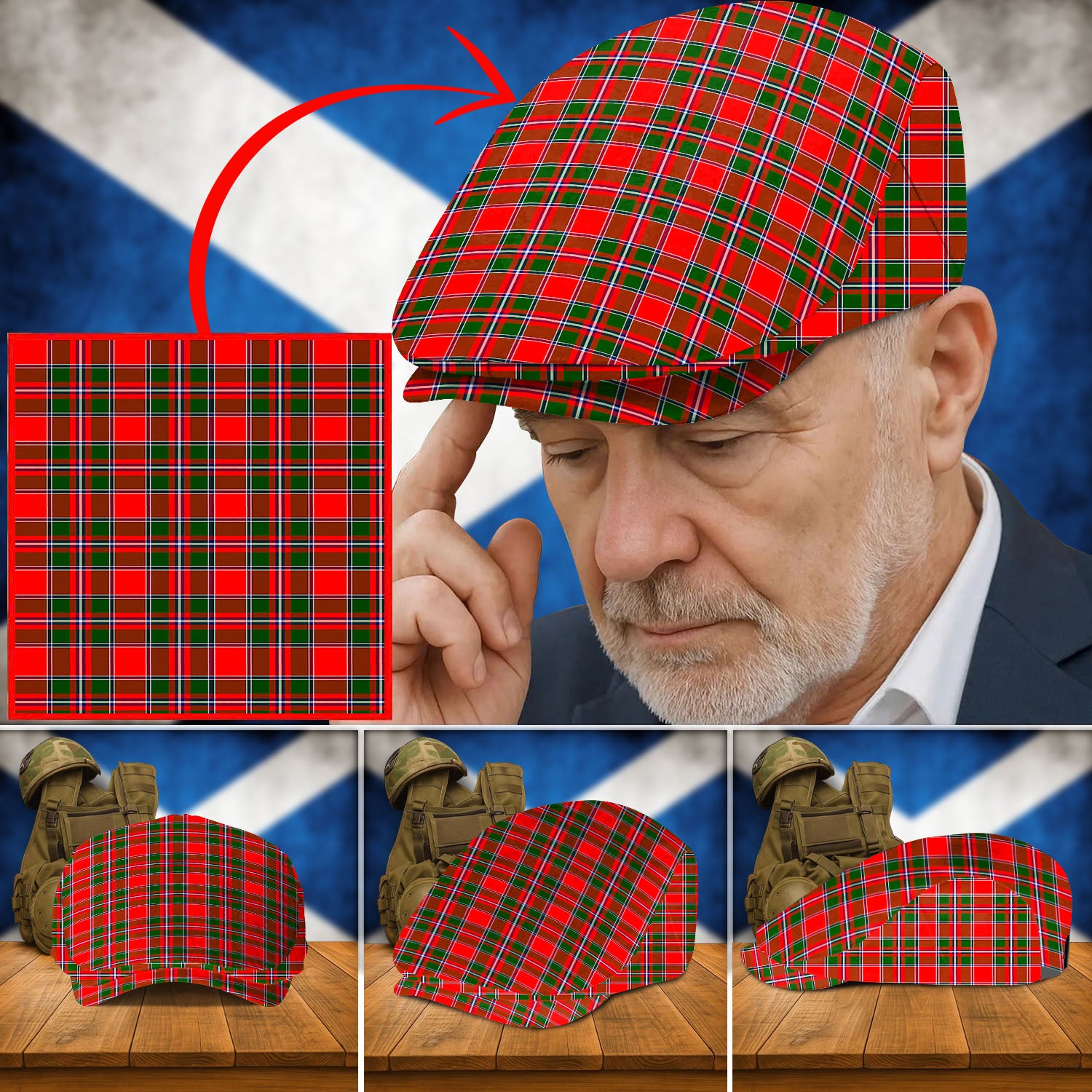 Clan Spens Modern Tartan Flat Cap YQ18 Spens Modern Tartan Tartan Today