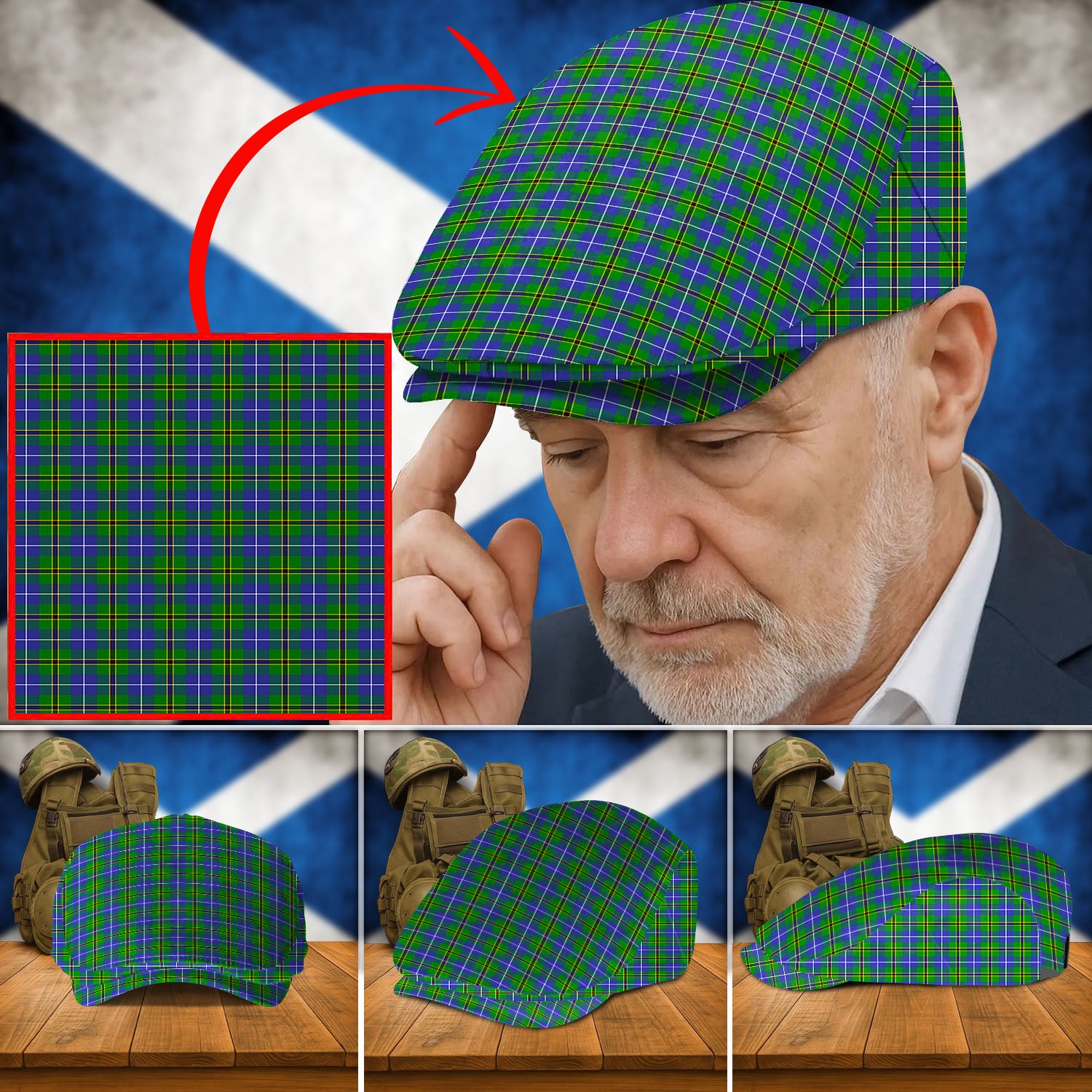 Clan Turnbull Hunting Tartan Flat Cap XV86 Turnbull Hunting Tartan Tartan Today