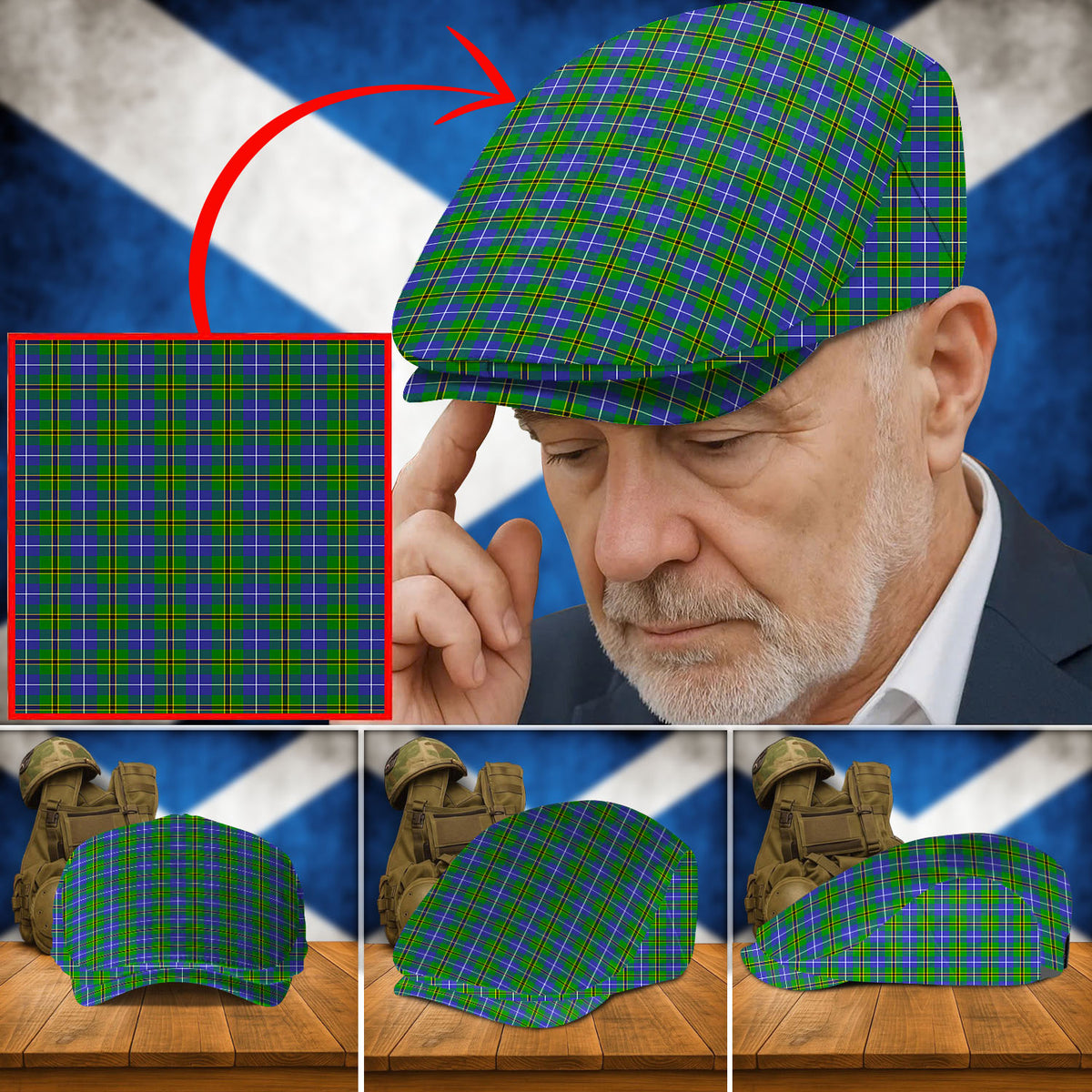 Clan Turnbull Hunting Tartan Flat Cap XV86 Turnbull Hunting Tartan Tartan Today