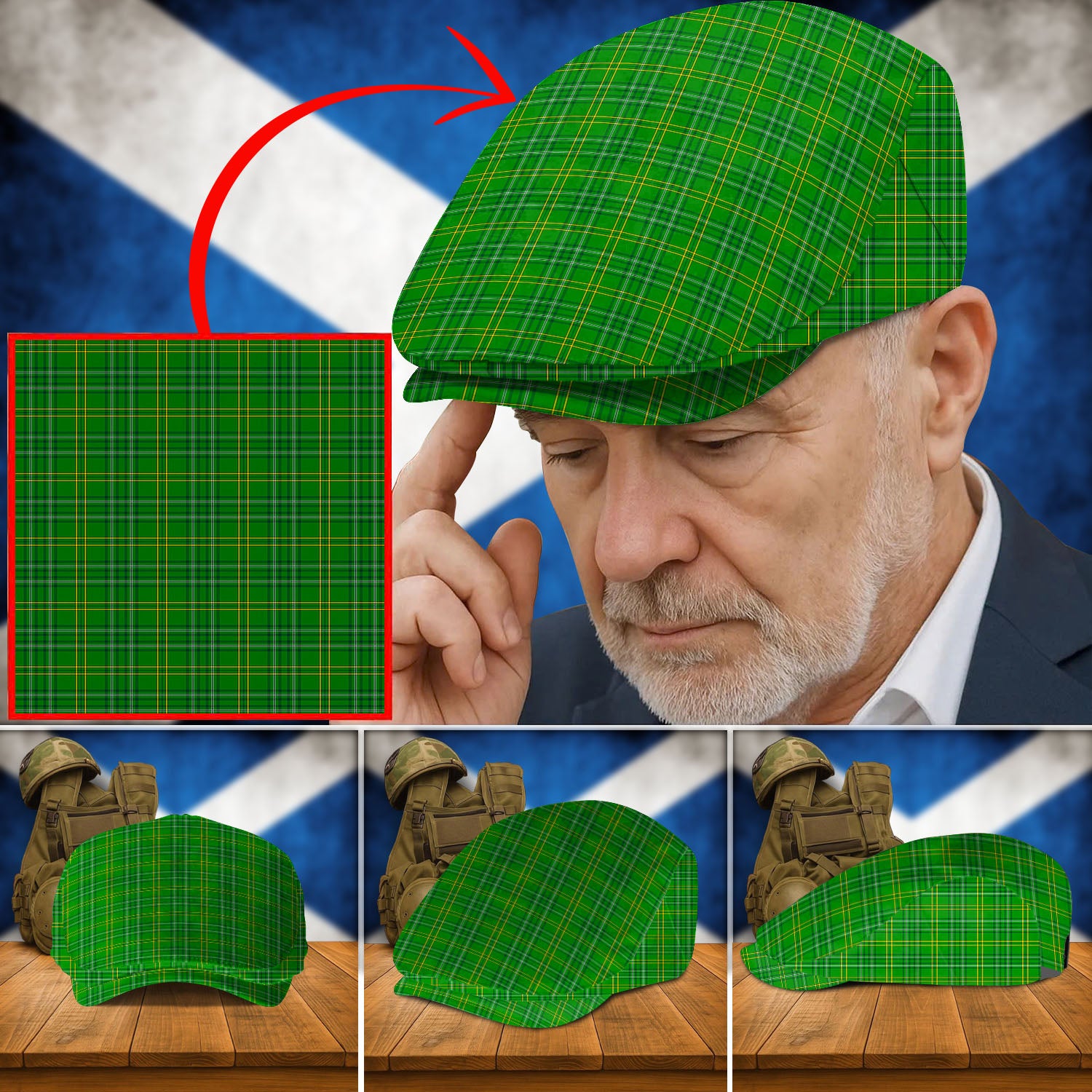 Clan Wexford County Tartan Flat Cap LL70 Wexford County Tartan Tartan Today