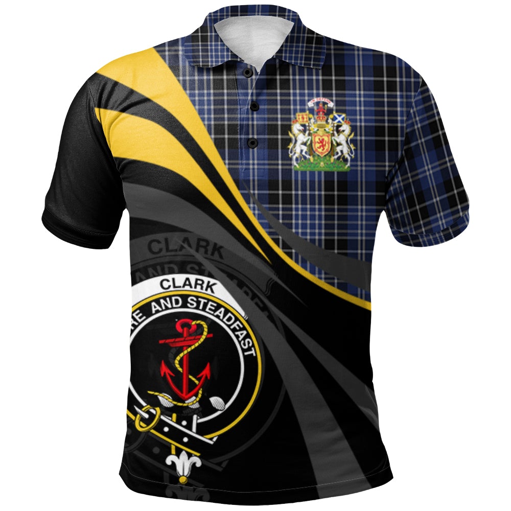 Clan Clark 02 Tartan Polo Shirt - Royal Coat Of Arms Style UU90 Clark 02 Tartan Tartan Polo   