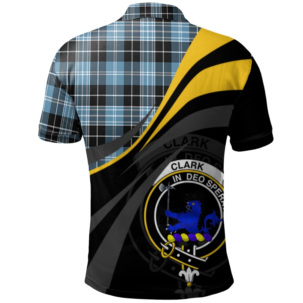 Clan Clark (Lion) Ancient Tartan Polo Shirt - Royal Coat Of Arms Style XK66 Clark (Lion) Ancient Tartan Tartan Polo   