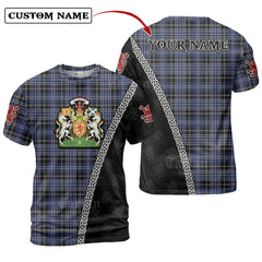 Clark 1 Tartan Shirt with Scotland Coat of Arms & Custom Name YI35