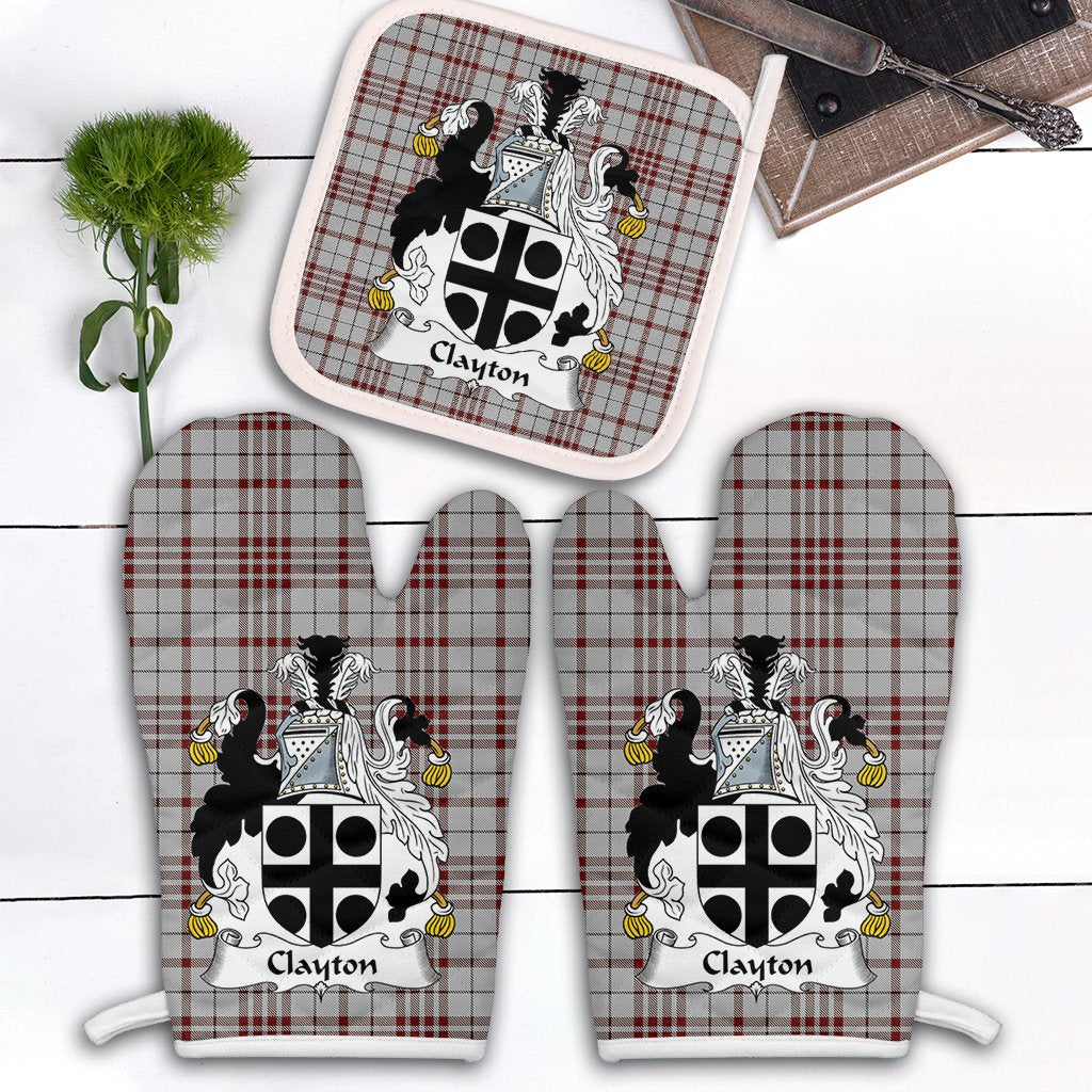 Clan Clayton Tartan Crest Oven Mitt And Pot Holder (2 Oven Mitts + 1 Pot Holder) ZJ15 Clan Borthwick Tartan Today   