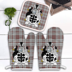 Clan Clayton Tartan Crest Oven Mitt And Pot Holder (2 Oven Mitts + 1 Pot Holder) ZJ15 Clan Borthwick Tartan Today   