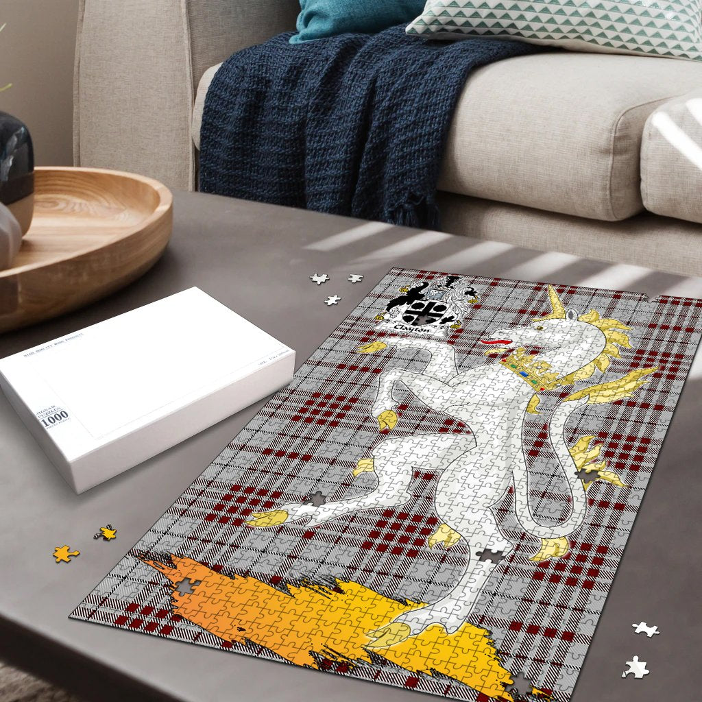 Clan Clayton Tartan Crest Unicorn Scotland Jigsaw Puzzles Gift For Family EI59 Clan Borthwick Tartan Today   