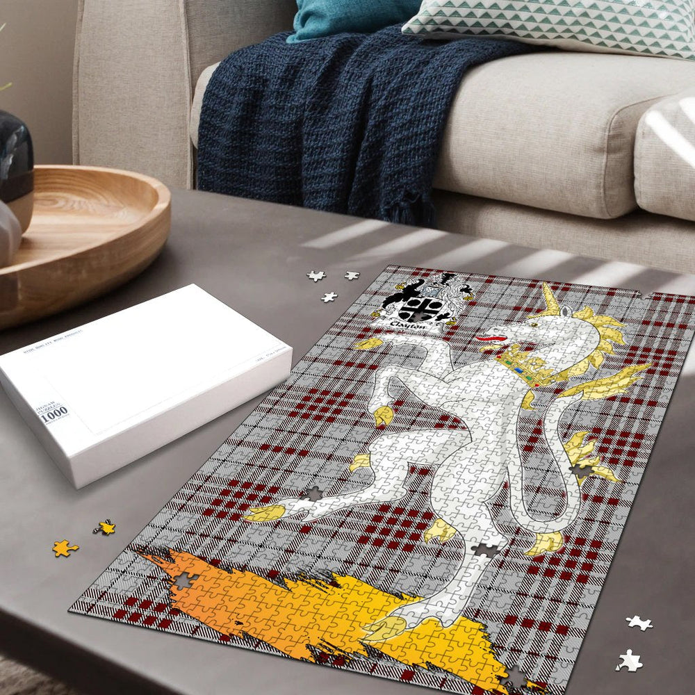 Clan Clayton Tartan Crest Unicorn Scotland Jigsaw Puzzles Gift For Family EI59 Clan Borthwick Tartan Today   