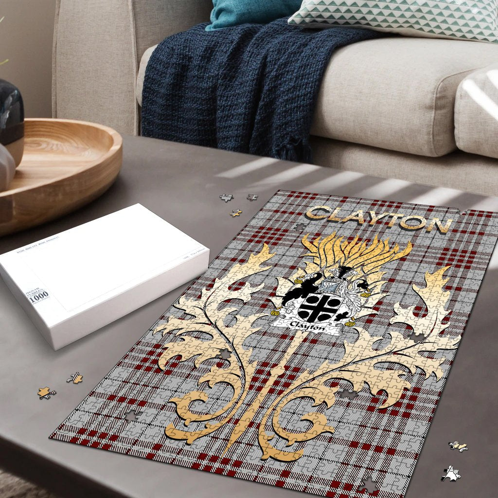 Clan Clayton Tartan Crest Thistle Jigsaw Puzzles Gift For Family KO58 Clan Borthwick Tartan Today   