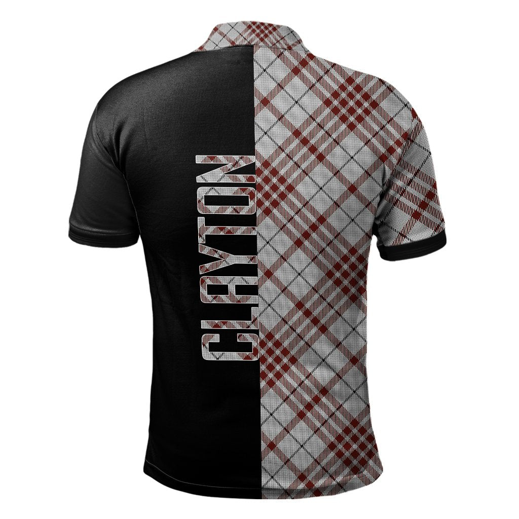 Clan Clayton Tartan Polo Shirt Half of Me - Cross Style SB52 Clayton Tartan Tartan Polo   
