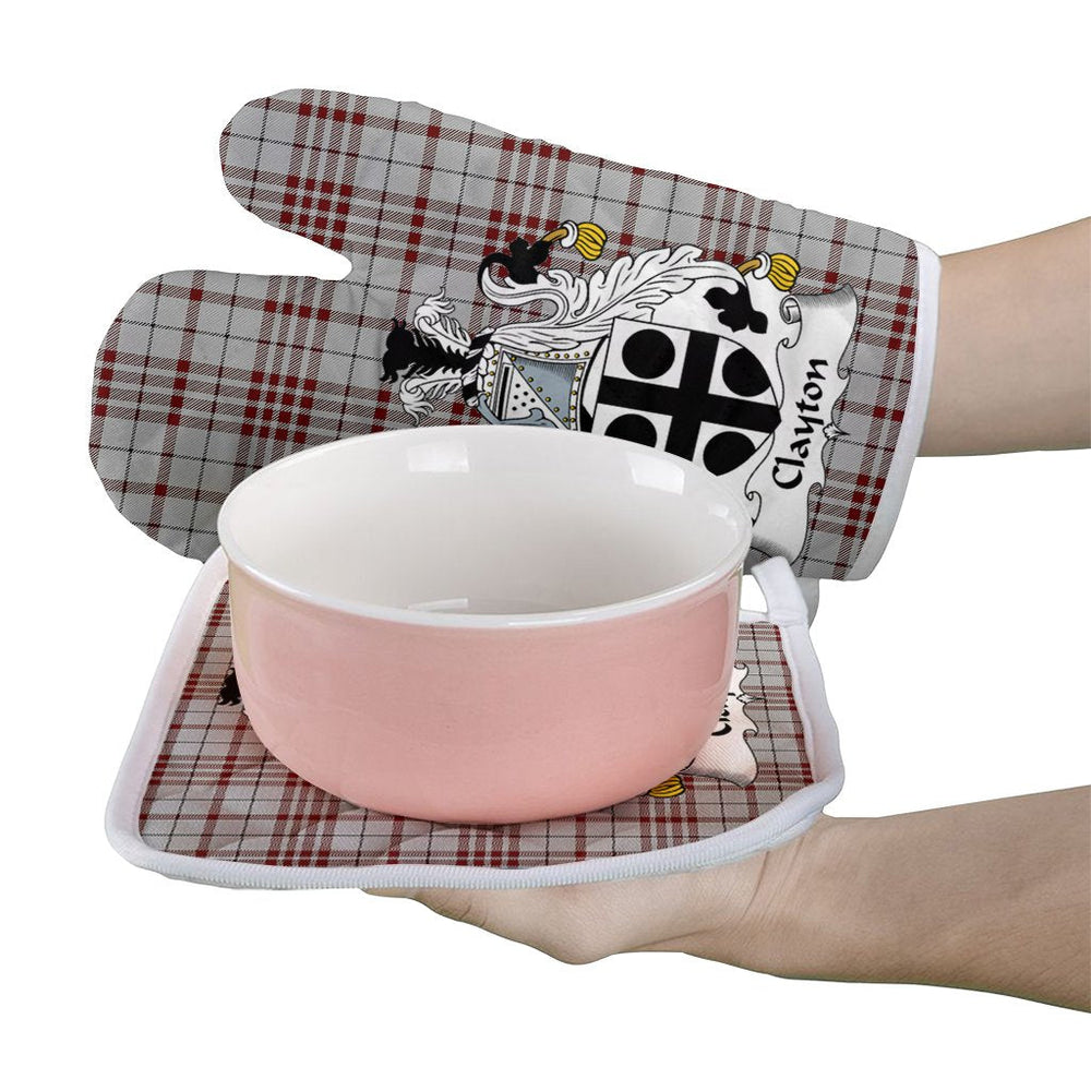 Clan Clayton Tartan Crest Oven Mitt And Pot Holder (2 Oven Mitts + 1 Pot Holder) ZJ15 Clan Borthwick Tartan Today   