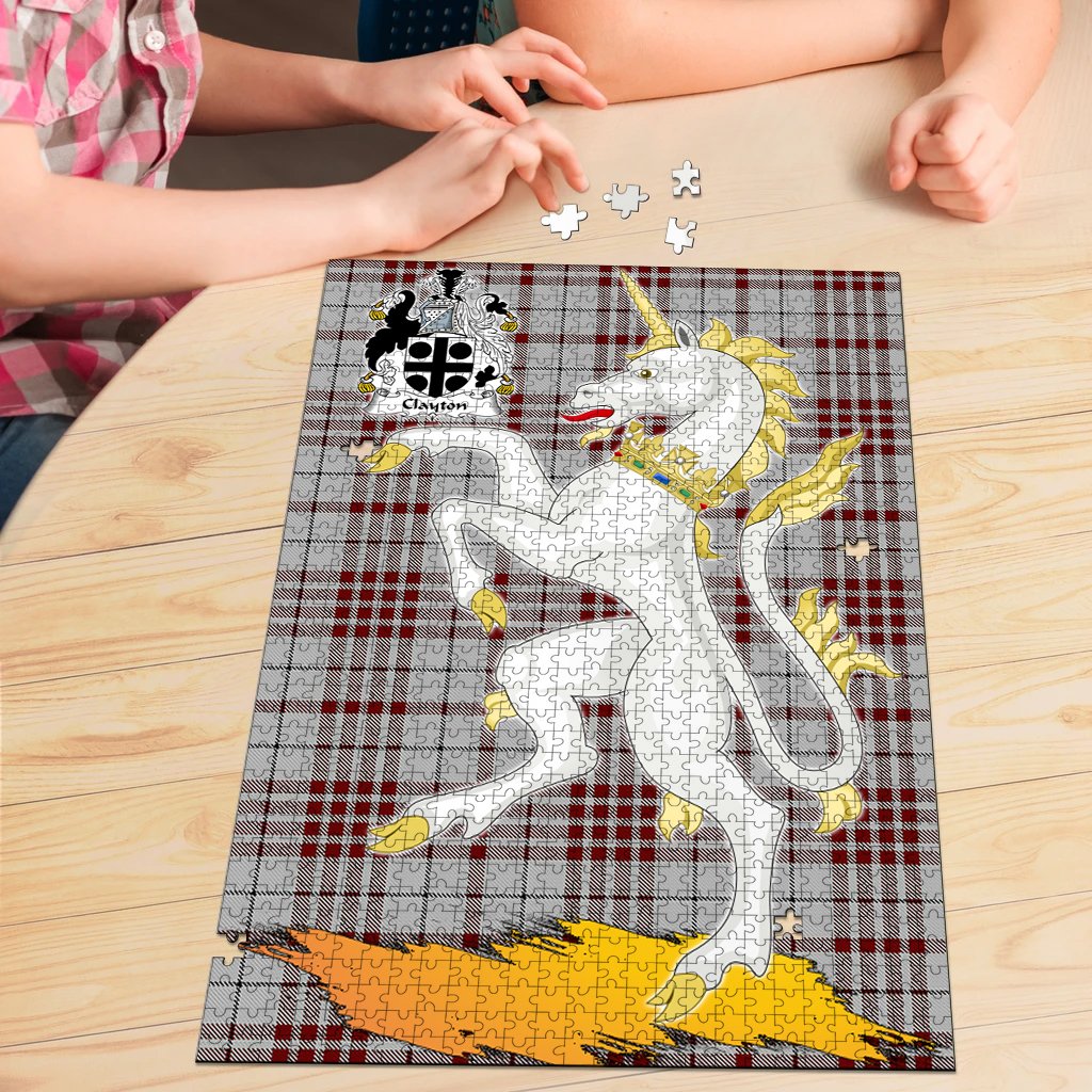 Clan Clayton Tartan Crest Unicorn Scotland Jigsaw Puzzles Gift For Family EI59 Clan Borthwick Tartan Today   