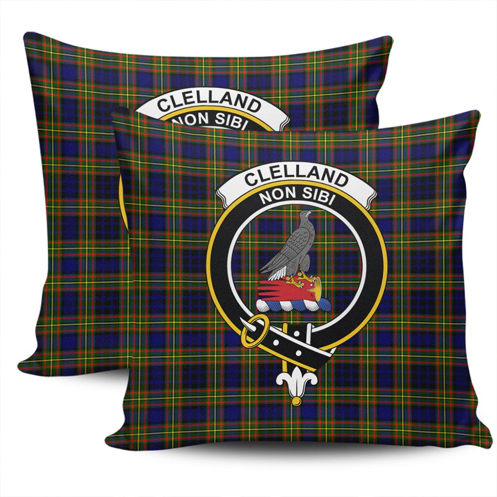 Clan Clelland Modern Tartan Crest Pillow Cover CM65 Clan Clelland Tartan Today   