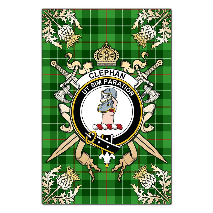 Clan Clephane Tartan Crest Black Garden Flag