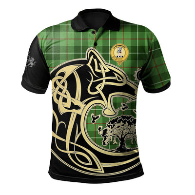 Clan Clephan Tartan Polo Shirt Viking Wolf