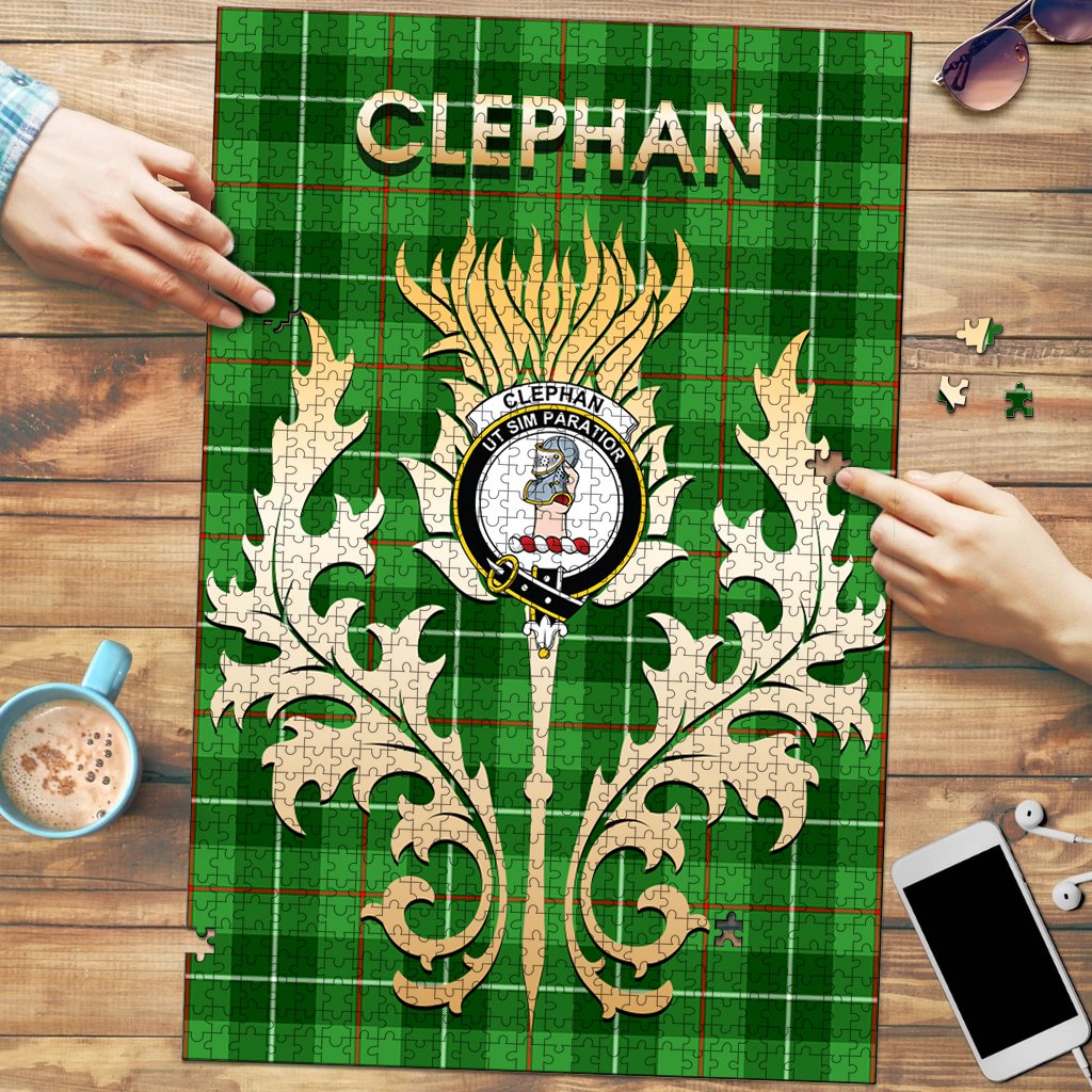 Clan Clephan Tartan Crest Thistle Jigsaw Puzzles Gift For Family TP93 Clan Clephan Tartan Today   