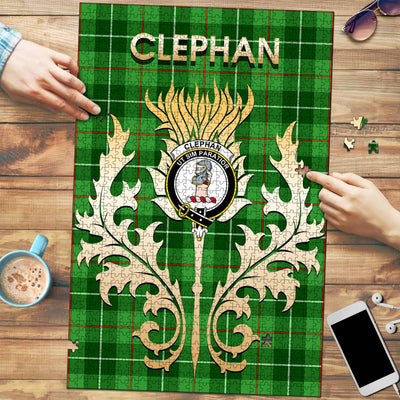 Clan Clephan Tartan Crest Thistle Jigsaw Puzzles Gift For Family