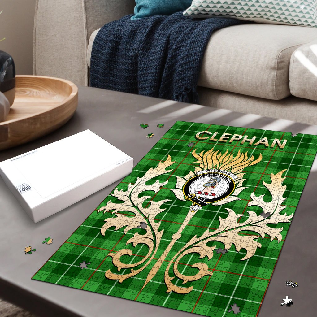 Clan Clephan Tartan Crest Thistle Jigsaw Puzzles Gift For Family TP93 Clan Clephan Tartan Today   