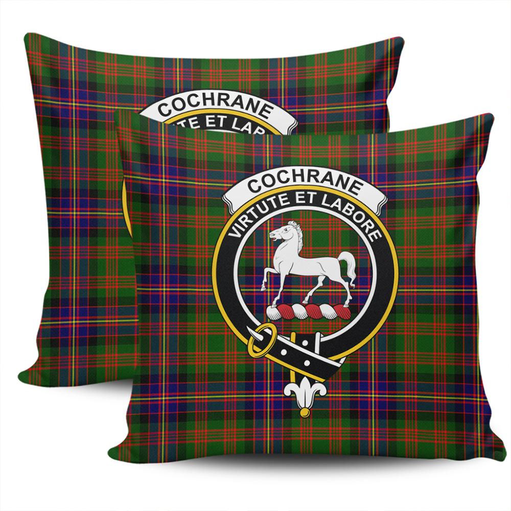 Clan Cochrane Modern Tartan Crest Pillow Cover NU28 Clan Cochrane Tartan Today   