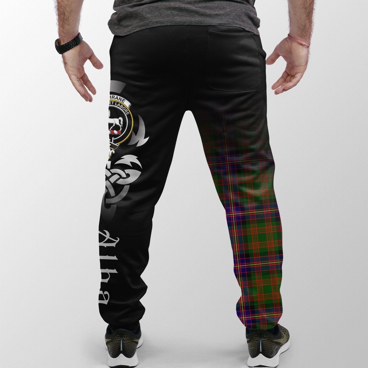 Clan Cochrane Modern Tartan Crest Jogger Sweatpants  Alba Celtic Style FN88 Clan Cochrane Tartan Today   