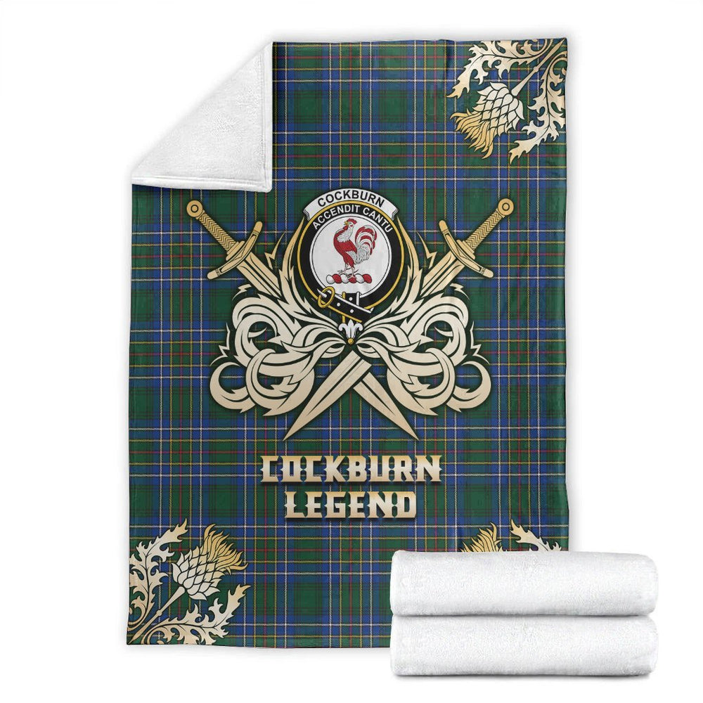 Clan Cockburn Ancient Tartan Gold Courage Symbol Blanket AW35 Clan Cockburn Tartan Today   