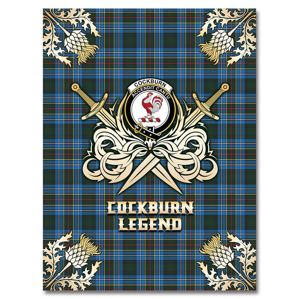 Clan Cockburn Modern Tartan Gold Courage Symbol Blanket EX37 Clan Cockburn Tartan Today   