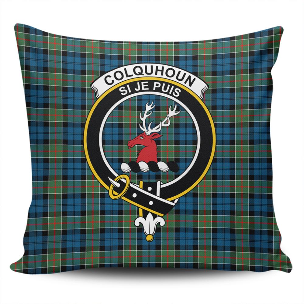Clan Colquhoun Ancient Tartan Crest Pillow Cover TF56 Clan Colquhoun Tartan Today   