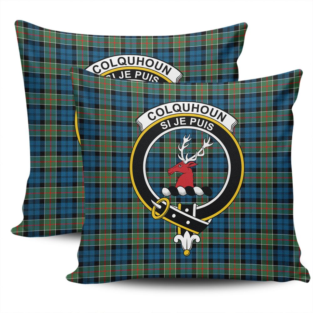 Clan Colquhoun Ancient Tartan Crest Pillow Cover TF56 Clan Colquhoun Tartan Today   
