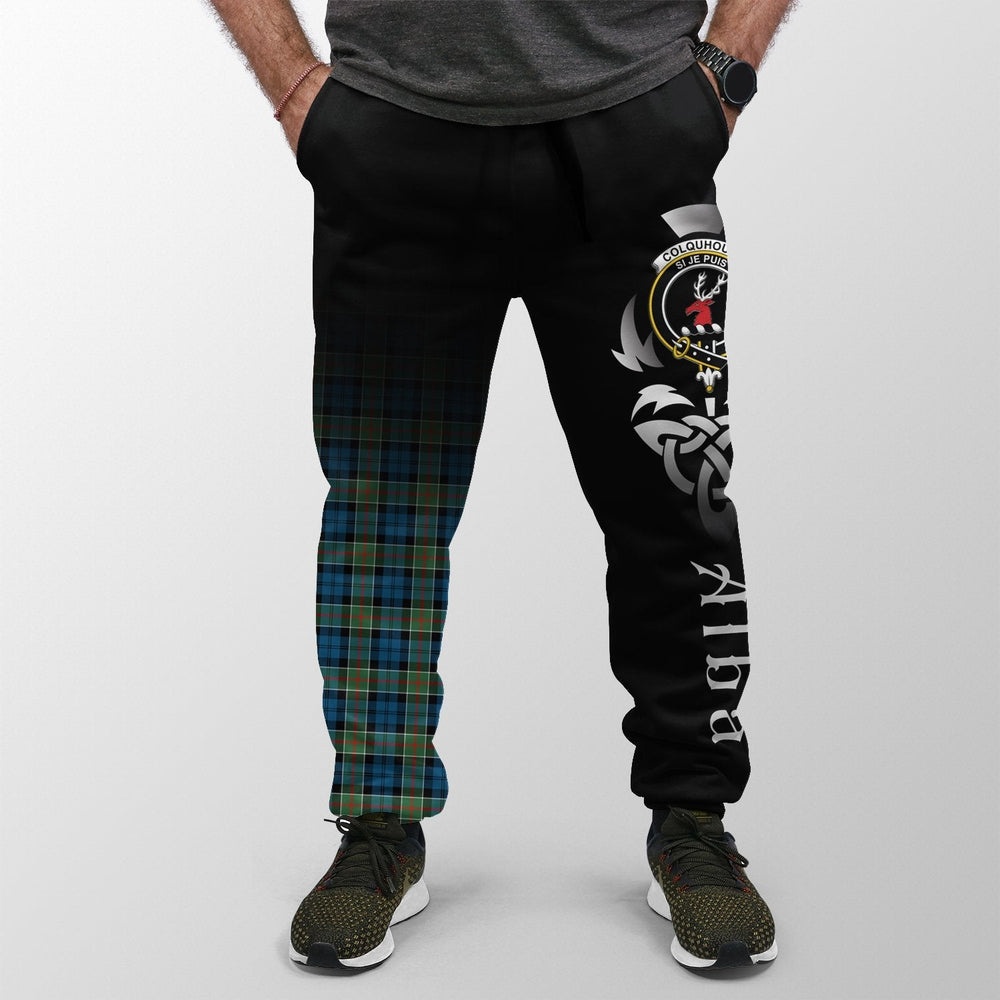 Clan Colquhoun Ancient Tartan Crest Jogger Sweatpants  Alba Celtic Style EU56 Clan Colquhoun Tartan Today   