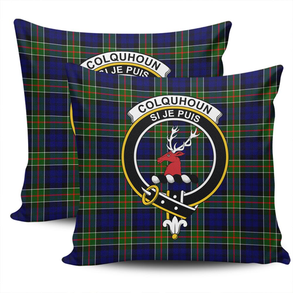 Clan Colquhoun Modern Tartan Crest Pillow Cover JB17 Clan Colquhoun Tartan Today   