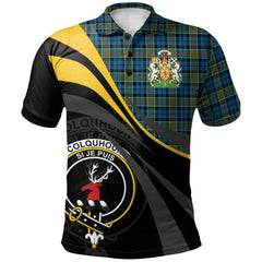 Clan Colquhoun Ancient Tartan Polo Shirt - Royal Coat Of Arms Style DS91 Colquhoun Ancient Tartan Tartan Polo   