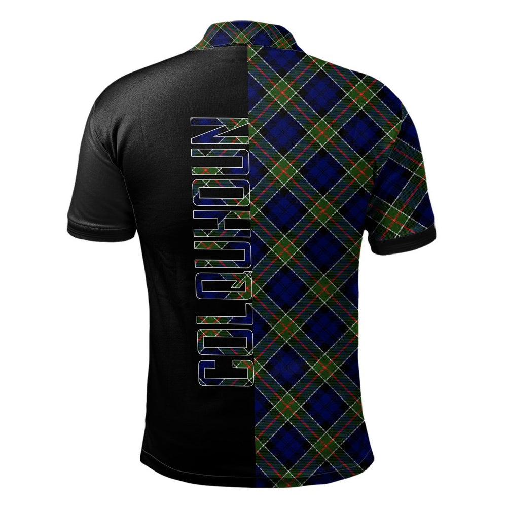 Clan Colquhoun Modern Tartan Polo Shirt Half of Me - Cross Style CS76 Colquhoun Modern Tartan Tartan Polo   