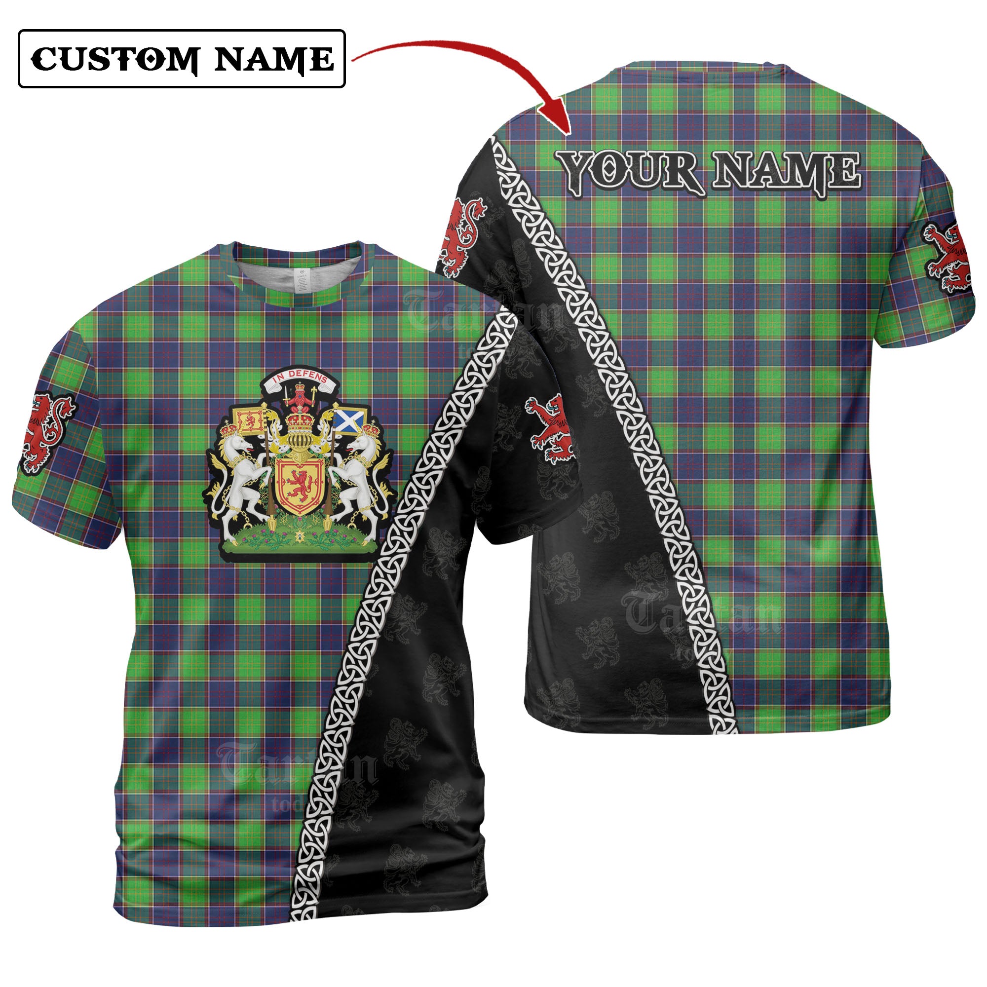 Colville Tartan Shirt with Scotland Coat of Arms & Custom Name ZK27