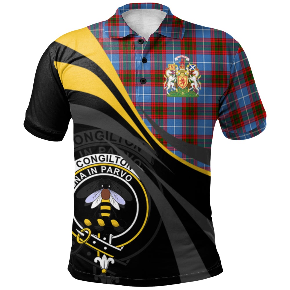 Clan Congilton Tartan Polo Shirt - Royal Coat Of Arms Style DD22 Congilton Tartan Tartan Polo   