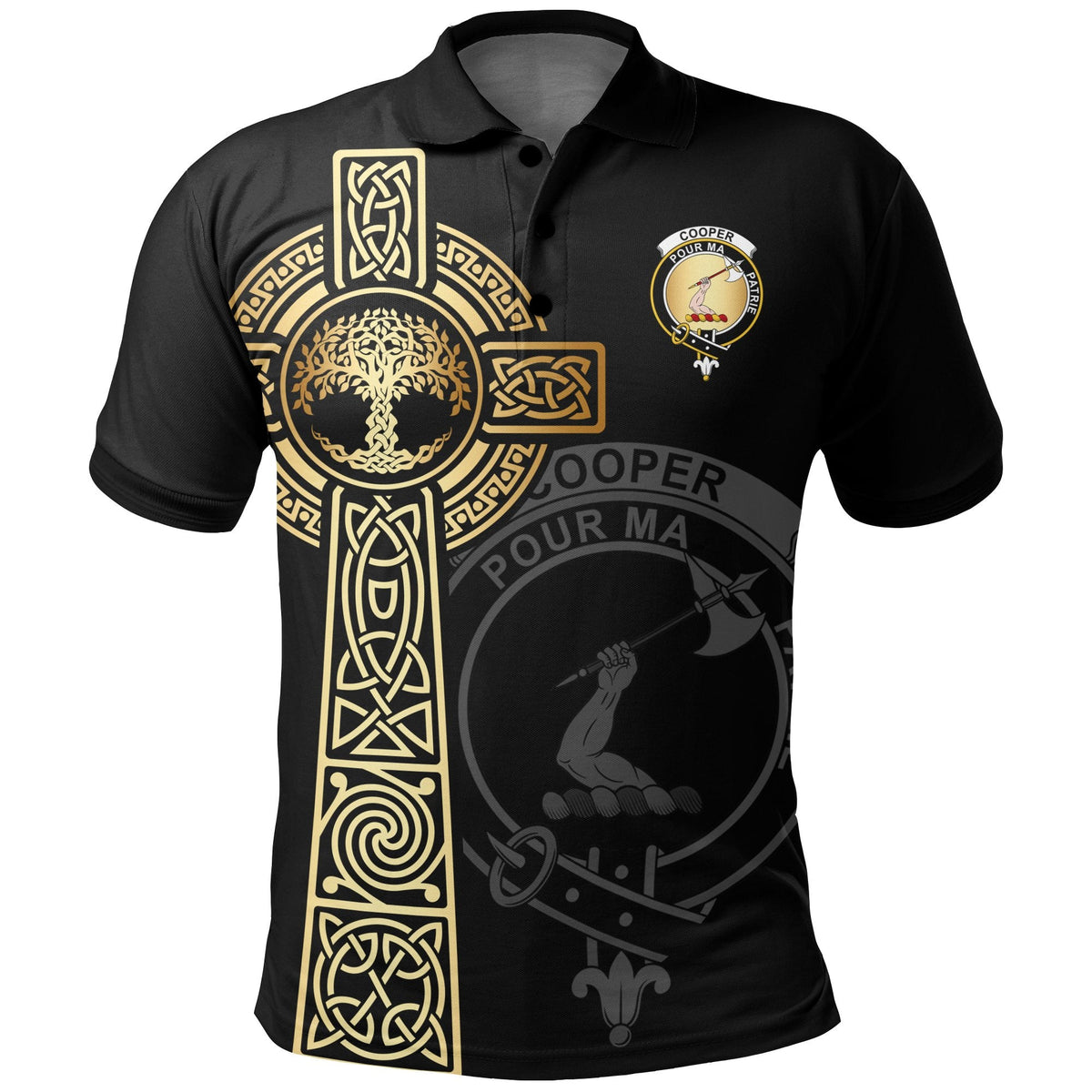 Clan Cooper Clan Unisex Polo Shirt - Celtic Tree Of Life VW72 Cooper Tartan Tartan Polo   