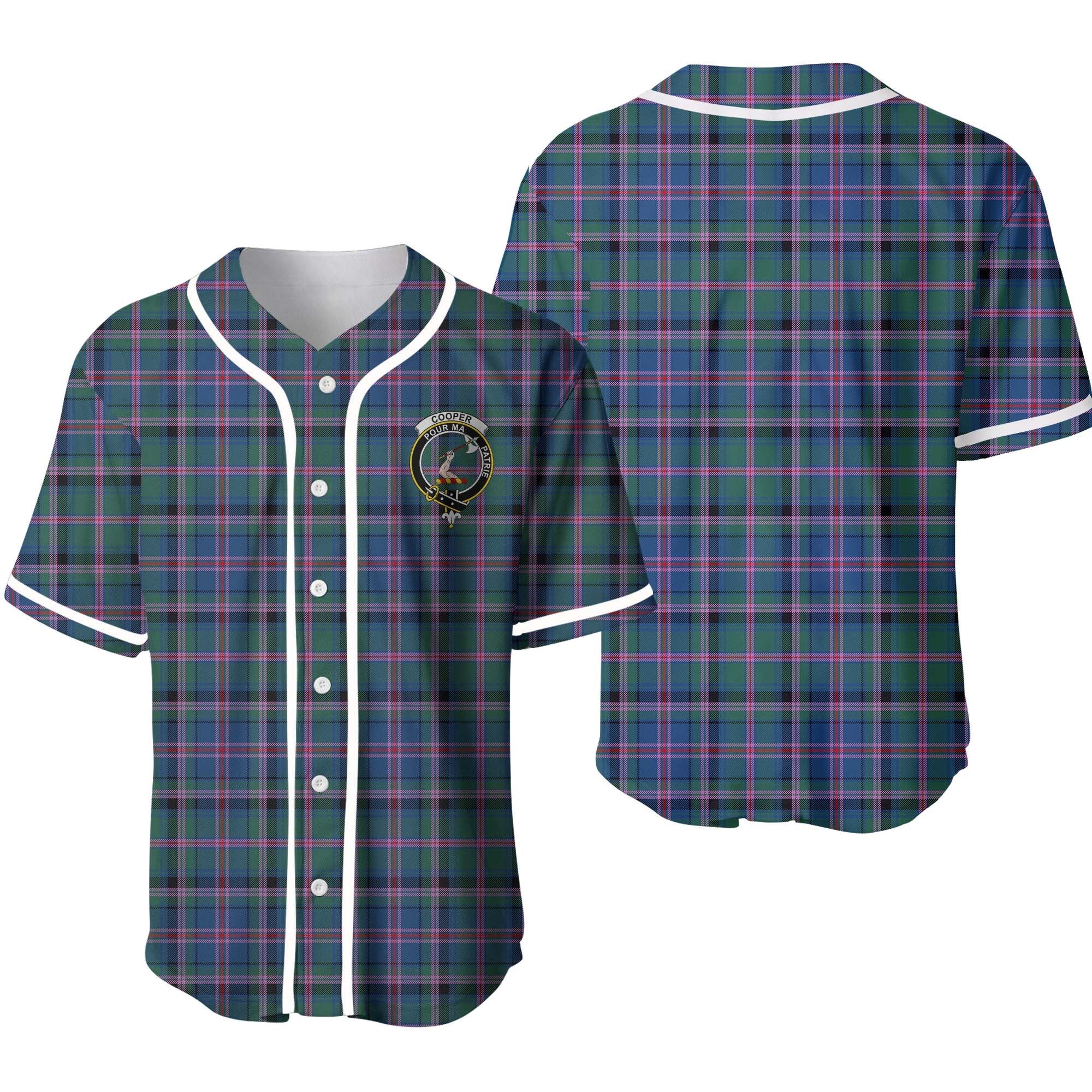 Clan Cooper Ancient Tartan Unisex Baseball Jersey HW66WJ43 Clan Cooper Tartan Today   
