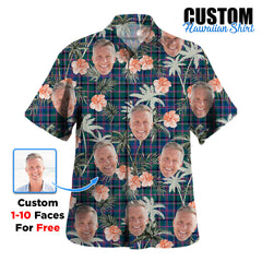 Clan Cooper Ancient Tartan Custom Face Hawaiian Shirt – Unisex Gift for Family Members, Summer Party WM25 Cooper Ancient Tartan Tartan Hawaii Shirt