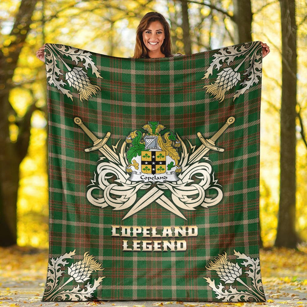 Clan Copeland Tartan Gold Courage Symbol Blanket OT63 Clan Hall Tartan Today   