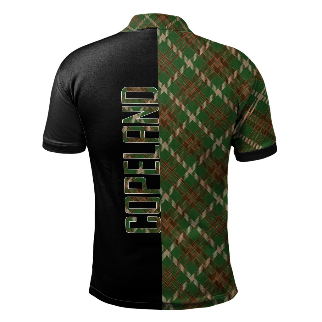 Clan Copeland Tartan Polo Shirt Half of Me - Cross Style ED60 Copeland Tartan Tartan Polo   