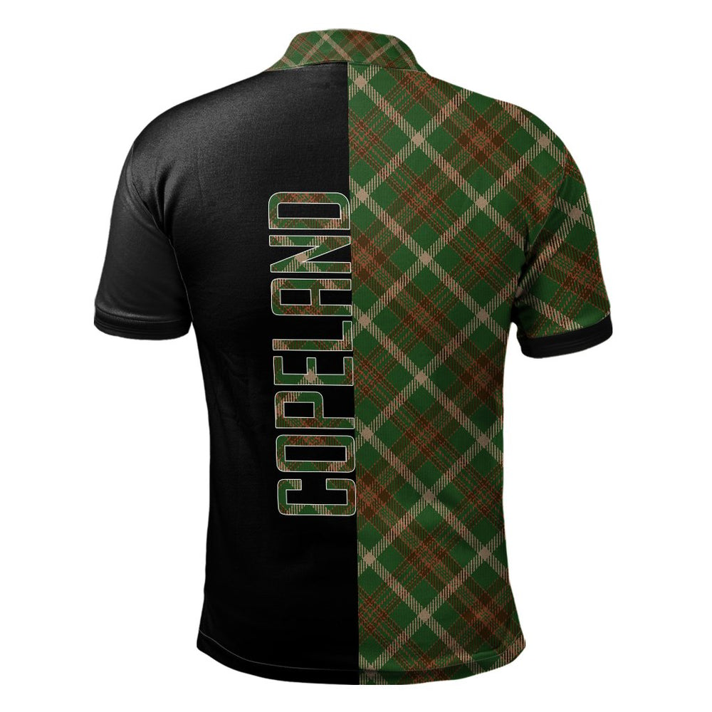 Clan Copeland Tartan Polo Shirt Half of Me - Cross Style ED60 Copeland Tartan Tartan Polo   