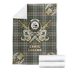 Clan Craig Ancient Tartan Gold Courage Symbol Blanket SZ80 Clan Craig Tartan Today   