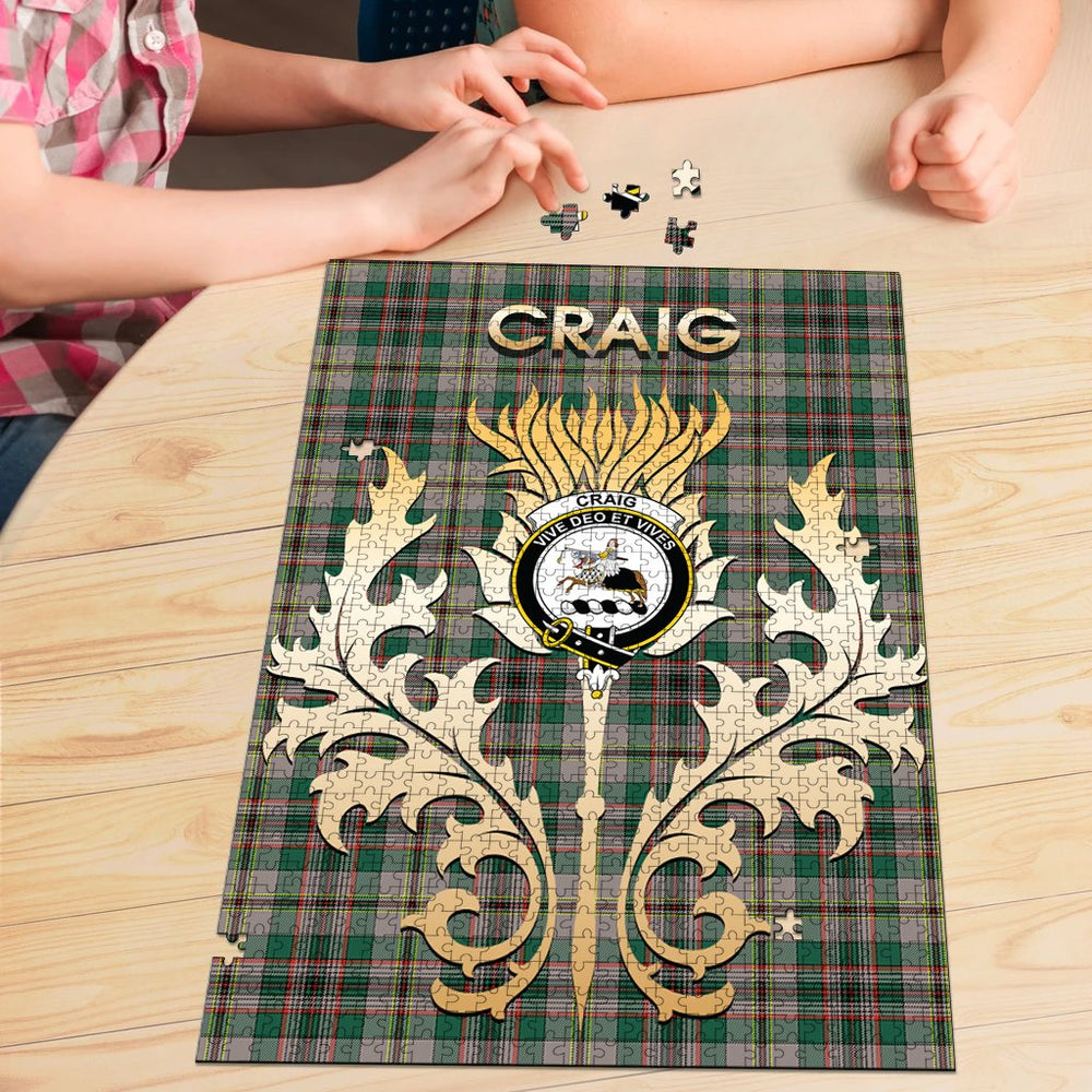 Clan Craig Ancient Tartan Crest Thistle Jigsaw Puzzles Gift For Family PG47 Clan Craig Tartan Today   