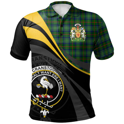 Clan Cranstoun Tartan Polo Shirt - Royal Coat Of Arms Style