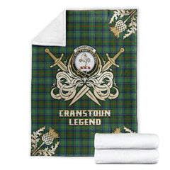 Clan Cranstoun Tartan Gold Courage Symbol Blanket BV24 Clan Cranstoun Tartan Today   