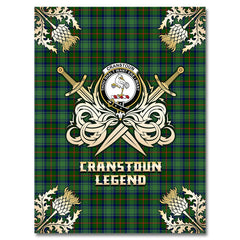 Clan Cranstoun Tartan Gold Courage Symbol Blanket BV24 Clan Cranstoun Tartan Today   
