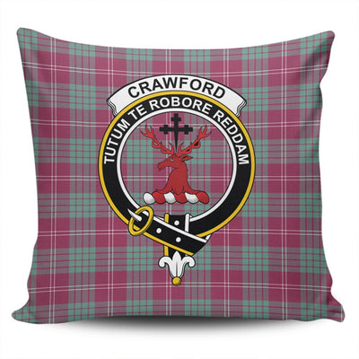 Clan Crawford Ancient Tartan Crest Pillow Cover