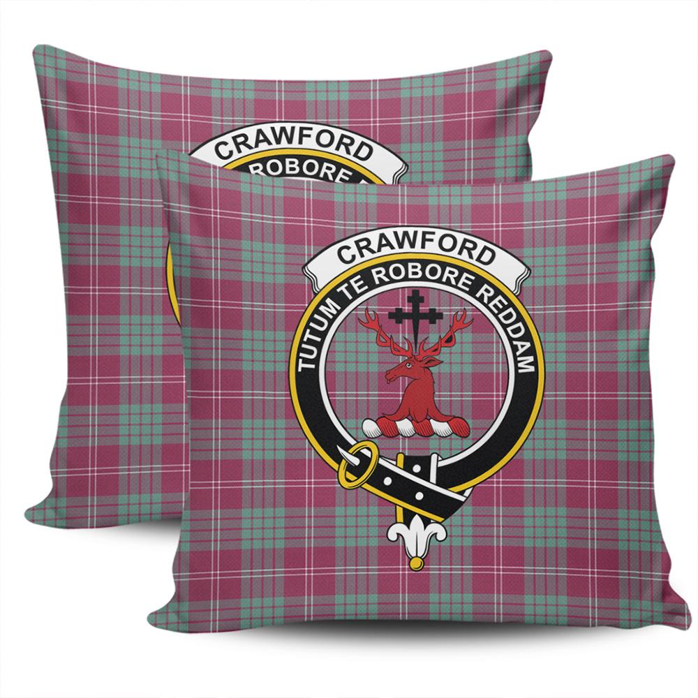 Clan Clan Crawford Ancient Tartan Crest Pillow Cover JV55 Clan Crawford Tartan Today   