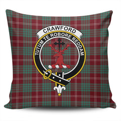 Clan Crawford Modern Tartan Crest Pillow Cover DH81 Clan Crawford Tartan Today   