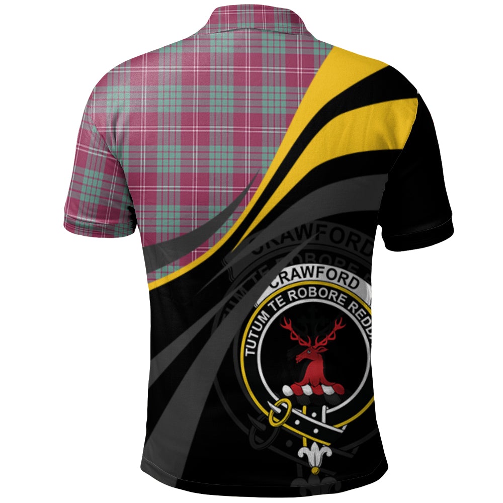 Clan Crawford Ancient Tartan Polo Shirt - Royal Coat Of Arms Style FD59 Crawford Ancient Tartan Tartan Polo   