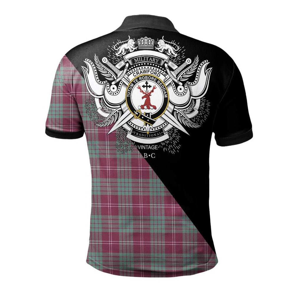 Clan Crawford Ancient Clan - Military Polo Shirt UT75 Crawford Ancient Tartan Tartan Polo   
