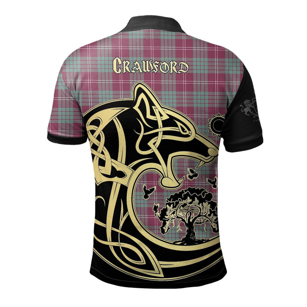 Clan Crawford Ancient Tartan Polo Shirt Viking Wolf NY50 Crawford Ancient Tartan Tartan Polo   